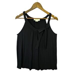 Michael‎ Kors Women’s Black Sleeveless Tank Top Size M Bow Detail Rayon Blend